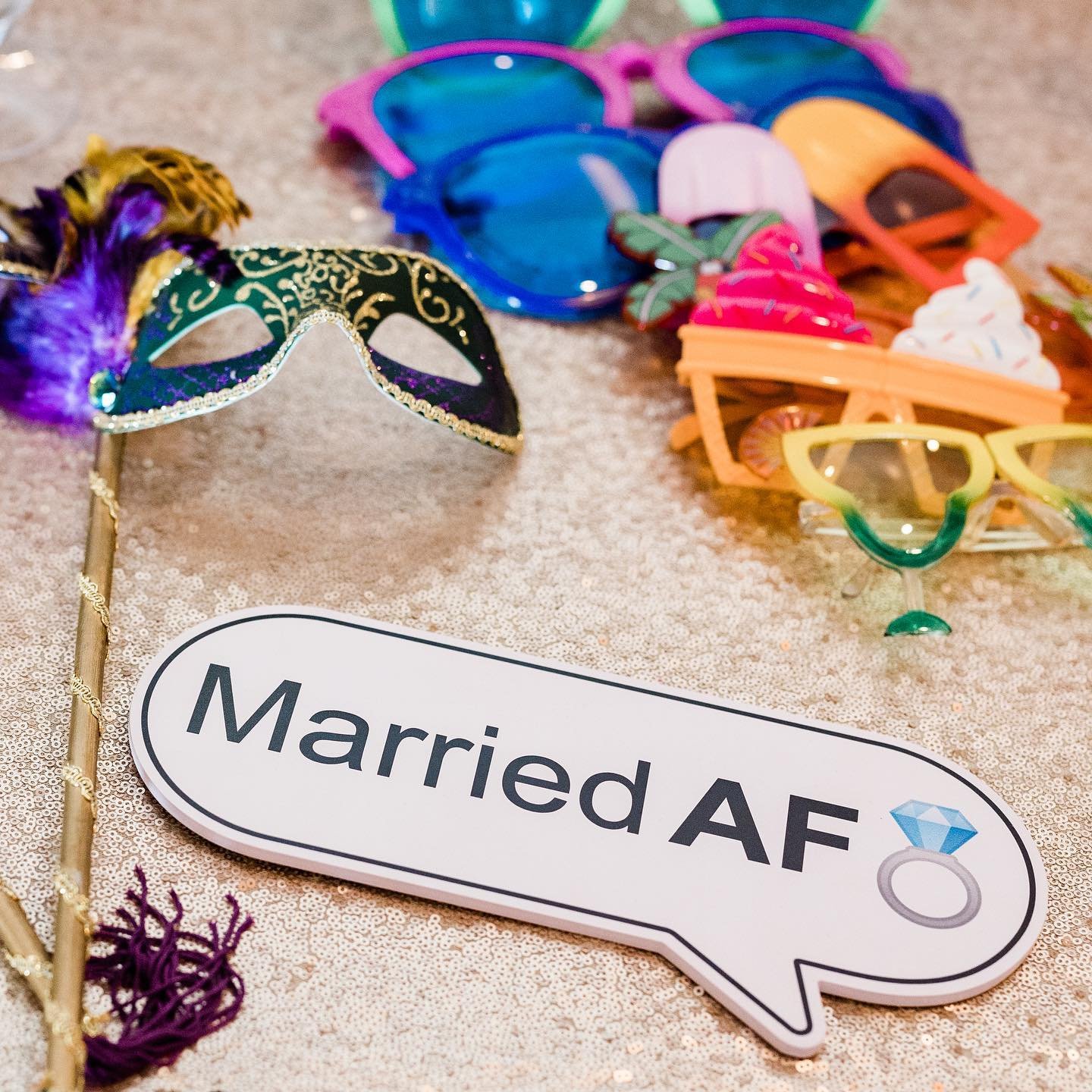 Wedding props included